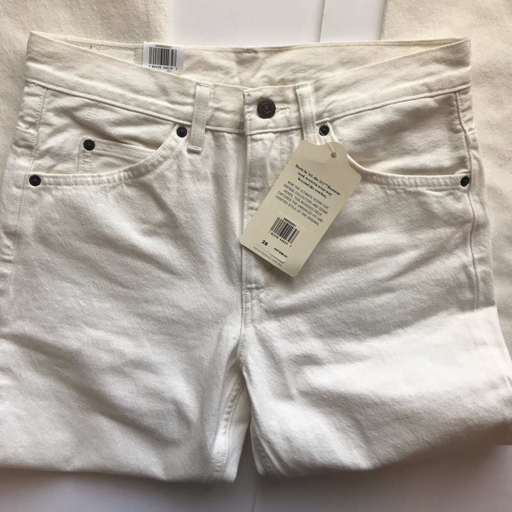 Levi’s Orange Tab 517 Cropped Bootcut White Denim - Picture 4 of 6